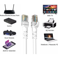 Derkab 20 Metre Cat6 Network-Ağ-Ethernet Kablosu Beyaz