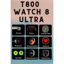 Emxtech Watch 8 T800 Ultra Bluetooth'lu Arama Özellikli Akıllı Saat Tüm Telefonlarla Uyumlu Türkçe Menü