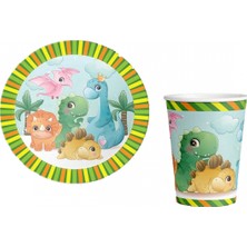 Kidspartim Dinozor Tabak Bardak Seti