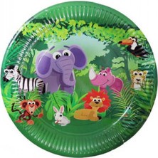 Kidspartim Safari Sevimli Hayvanlar Tabak