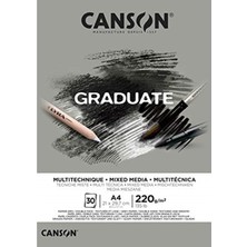 Canson Bloc A4 30H Canson Graduate Mix Media Ince 220 G Gri
