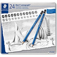 Staedtler 100 G24 Mars Lumograph Kurşunkalem 24'lü Metal Kutuda