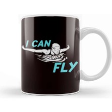 Swim Fly Swimmer Girl Swimming Indoor Pool Instructor Coach Kupa Bardak Porselen