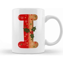 Humuts Yeni Yıl Yılbaşı Özel I Harfi Kupa Bardak Porselen