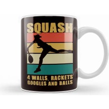 Humuts Vintage Squash Player Racket Indoor Tennis Match Trainer Kupa Bardak Porselen