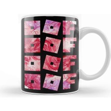 Humuts Roblox Logo Game Oof Ripetitive Red Paint Gamer Kupa Bardak Porselen