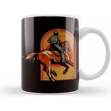 Humuts Vintage Horse Rider Equestrian Sport Retro Saddle Dressage Kupa Bardak Porselen