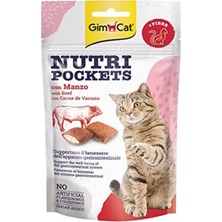 Gimcat Nutripockets Kedi Ödülü Biftek Malt, 60 gr
