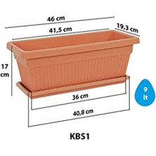 Serinova KBT01 Kemer Bahçe Saksı Set 1 No 9 Litre 46 Cm, Kiremit