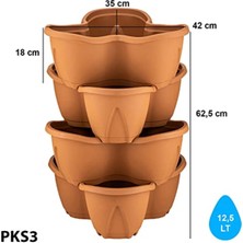 Serinova Pks3 Pamukkale Saksı 62,2 Cm, 12,5 Litre Dekoratif Saksı Kiremit