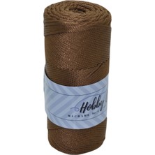 Hobby Club Premium 200 gr 5 Adet Polyester Makrome Ipi ( Kahverengi ) Supla Ip ve Çanta Ipliği