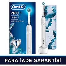 Oral-B PRO1-750 Şarj Edilebilir Diş Fırçası Beyaz Özel Seri (Seyahat Kabı Hediyeli)