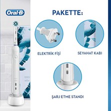 Oral-B PRO1-750 Şarj Edilebilir Diş Fırçası Beyaz Özel Seri (Seyahat Kabı Hediyeli)