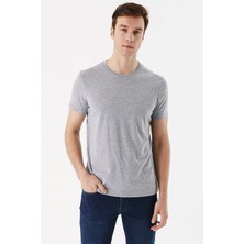 Erkek Grimel Basic Düz Pamuk Bisiklet Yaka Dynamic Fit Rahat Kesim Kısa Kollu Tişört