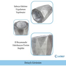 Evene Ahşap Ayaklı Beton Saksı Büyük Boy 1 Adet Uzun Poly Model