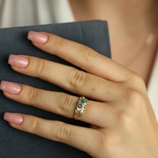 By Milo Jewellery Fortuna Turkuaz Altın Yüzük