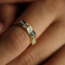 By Milo Jewellery Blue Dream Altın Yüzük