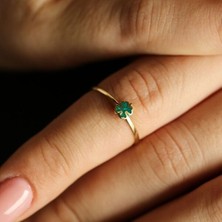By Milo Jewellery Emerald Yeşil Altın Yüzük