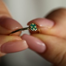 By Milo Jewellery Emerald Yeşil Altın Yüzük