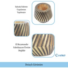 Evene Ahşap Ayaklı Beton Saksı Büyük Boy 1 Adet Dişli Model