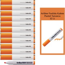 Artline 660 Fosforlu Kalem Kesik Uç:1-4 mm Pastel Turuncu 12 Li Kutu
