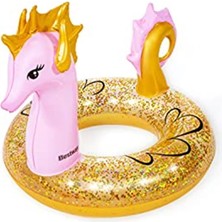 Bestway 45" x 41"/1.15M x 1.04M Glitter Seahorse Swim Ring