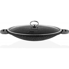 Taç TAC-3394 Döküm Cam Sac Kavurma ve Gözleme Tavası, 34 Cm, Siyah