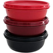 Tupperware 3'lü Set Buzdolabı Hit-Geçit Töreni 300 ml Siyah Kırmızı Koyu Kırmızı Küçük Hitparade Mi