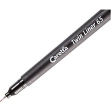 Caretta Twin Liner 65 Çift Uçlu Keçeli Kalem, Kırmızı, 0.4 Mm/1.00 mm