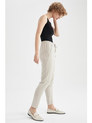 Defacto Cepli Beli Lastikli Dokuma Pantolon L3164AZ21SM