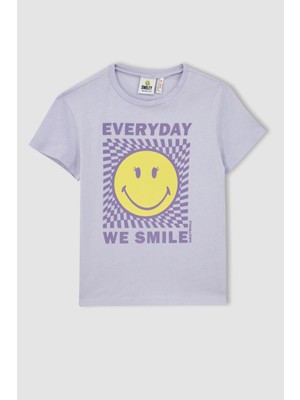 DeFacto Kız Çocuk SmileyWorld Regular Fit Kısa Kollu Tişört X0417A622SM