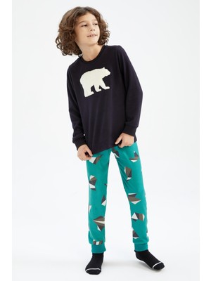 DeFacto Erkek Çocuk Regular Fit Termal Pijama Takımı Y6936A622CW