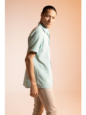 DeFacto Regular Fit Polo Yaka Kısa Kollu %100 Pamuk Gömlek M9432AZ23SP