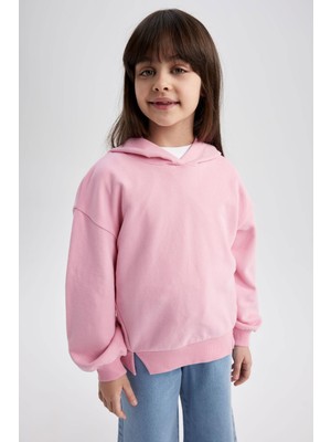 DeFacto Kız Çocuk Relax Fit Kapüşonlu Sweatshirt Z4554A623SP