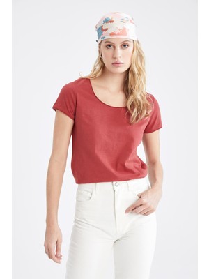 DeFacto Regular Fit Bisiklet Yaka Kısa Kollu %100 Pamuk Tişört K1508AZ22SM