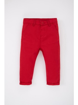 DeFacto Erkek Bebek Basic Kırmızı Gabardin Pantolon Z2703A223SP