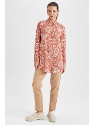 DeFacto Regular Fit Baskılı Uzun Kollu Tunik Z5835AZ23SP