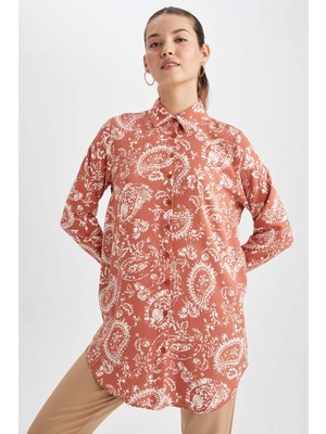 DeFacto Regular Fit Baskılı Uzun Kollu Tunik Z5835AZ23SP