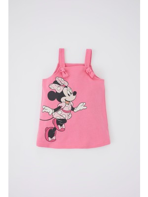 DeFacto Kız Bebek Disney Mickey & Minnie Askılı Sweatshirt Kumaşı Elbise Z2943A222WN