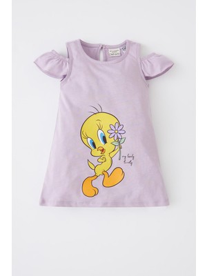 DeFacto Kız Bebek Looney Tunes Kolsuz Elbise X8863A222SM