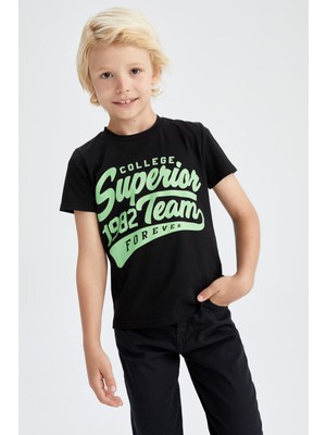 DeFacto Erkek Çocuk Bisiklet Yaka Kısa Kollu Tişört Y9899A622HS