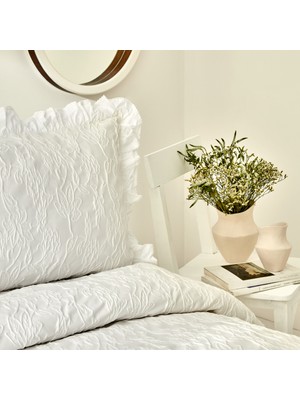 Karaca Home White Collection Tyra Çift Kişilik Yatak Örtüsü Beyaz