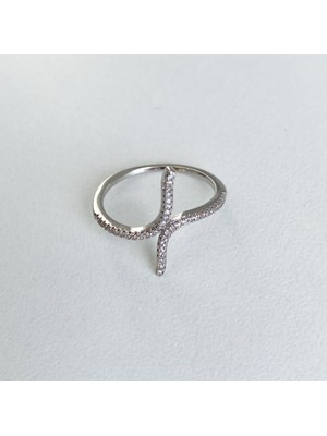Nil's Jewelry Zirkon Taşlı Silver Yüzük
