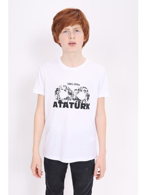 Toontoy Unisex Çocuk Atatürk Baskılı Tişört