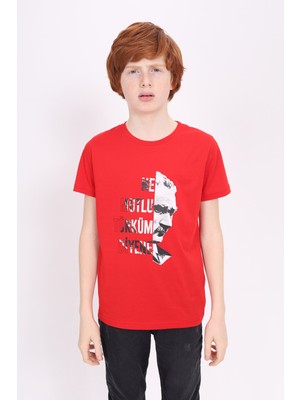 Toontoy Unisex Çocuk Atatürk Baskılı Tişört