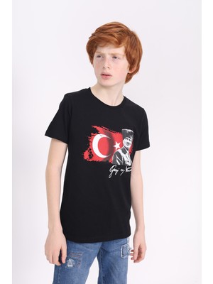 Toontoy Unisex Çocuk Atatürk Baskılı Tişört