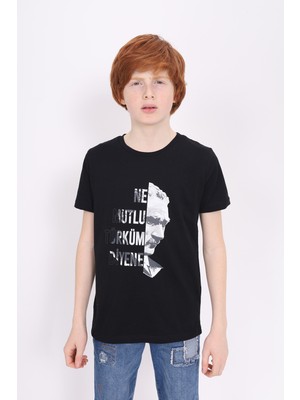 Toontoy Unisex Çocuk Atatürk Baskılı Tişört