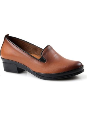 Scavıa 083 Zenne Günlük Topuklu Taba Ayakkabı