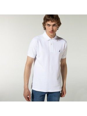 Nautica Erkek Classic Fit Beyaz Kısa Kollu Polo Yaka T-Shirt K35000T.1BW