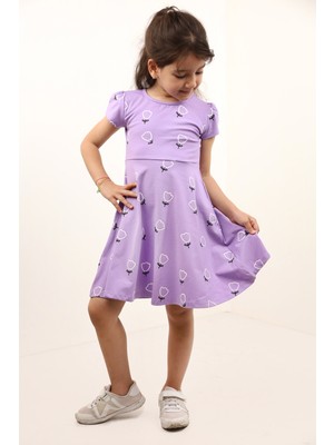 Toontoy Kids Kız Çocuk Komple Baskılı Elbise
